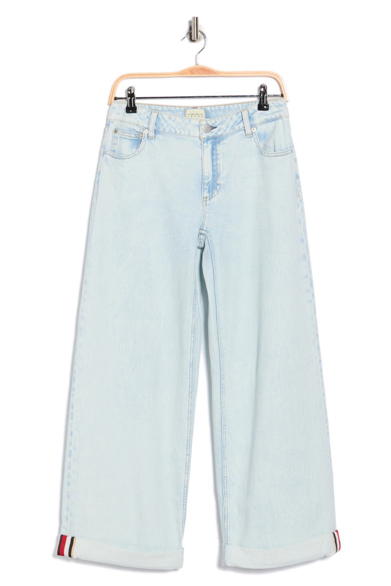 Duncan Roll Cuff Wide Leg Jeans, Alternate, color, DARLA LIGHT INDIGO