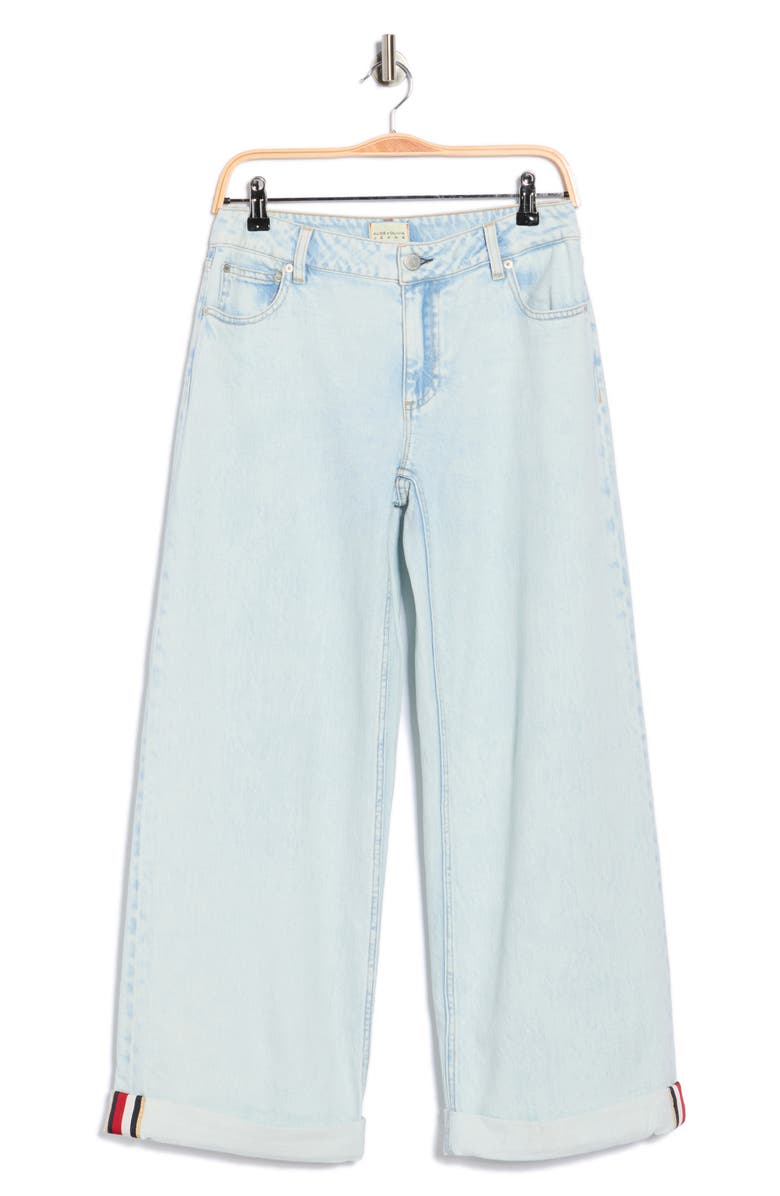 Alice + Olivia Duncan Roll Cuff Wide Leg Jeans, Main, color, 