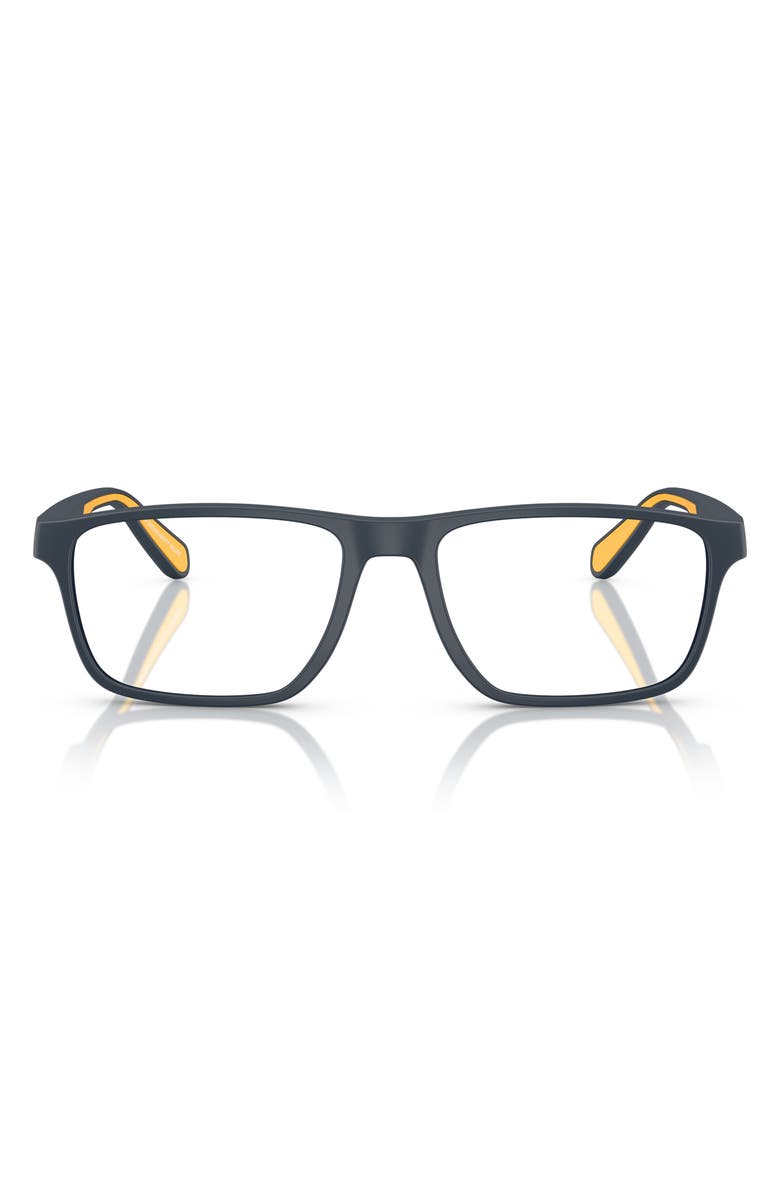 Emporio Armani 56mm Rectangle Optical Glasses, Main, color, Matte Blue / Demo Lens