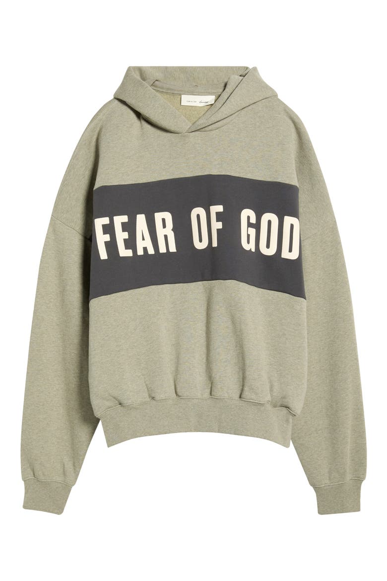 Paneled Relaxed Crop Hoodie, Alternate, color, SEAL HEATHER/ IRON GREY