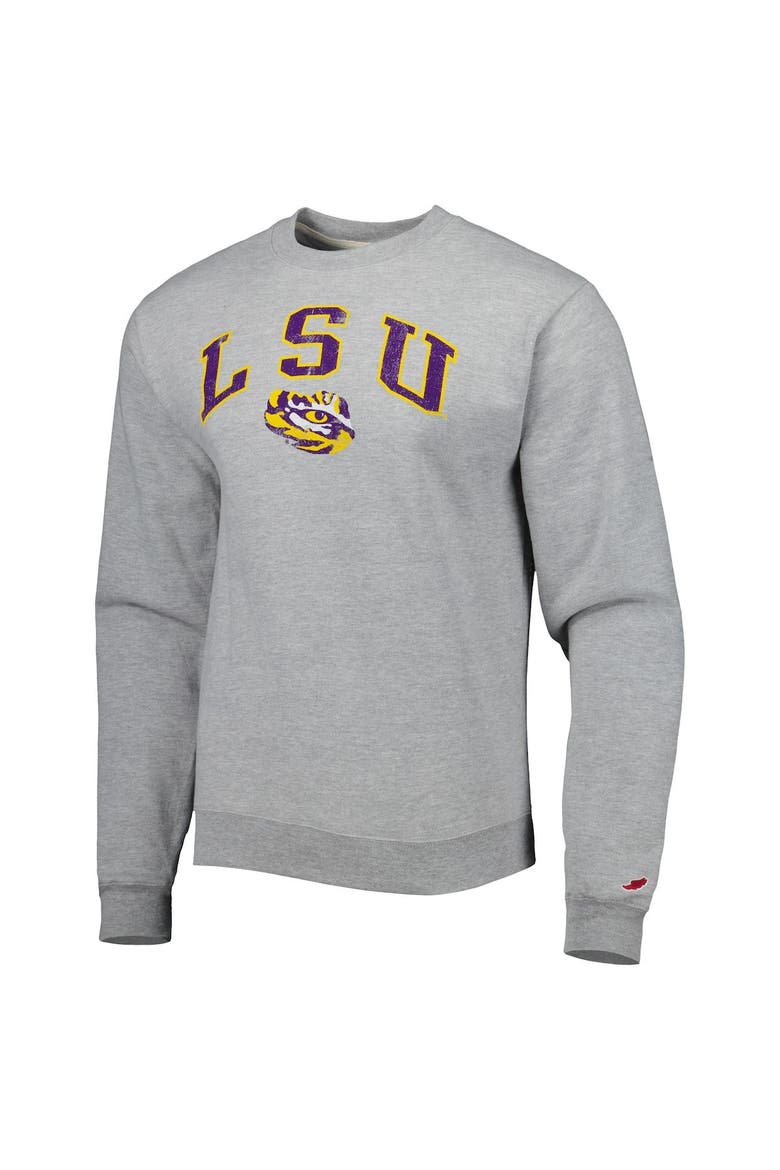 Men's League Collegiate Wear Gray LSU Tigers 1965 Arch Essential Lightweight Pullover Sweatshirt, Alternate, color, Gray