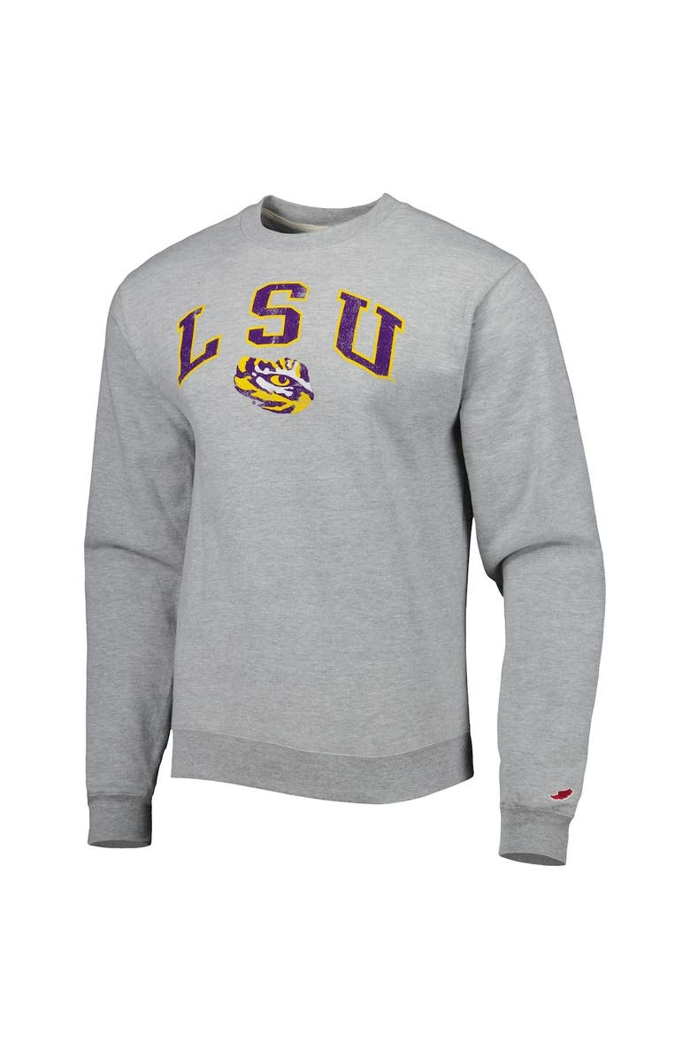 LEAGUE COLLEGIATE WEAR Men's League Collegiate Wear Gray LSU Tigers 1965 Arch Essential Lightweight Pullover Sweatshirt, Alternate, color, 