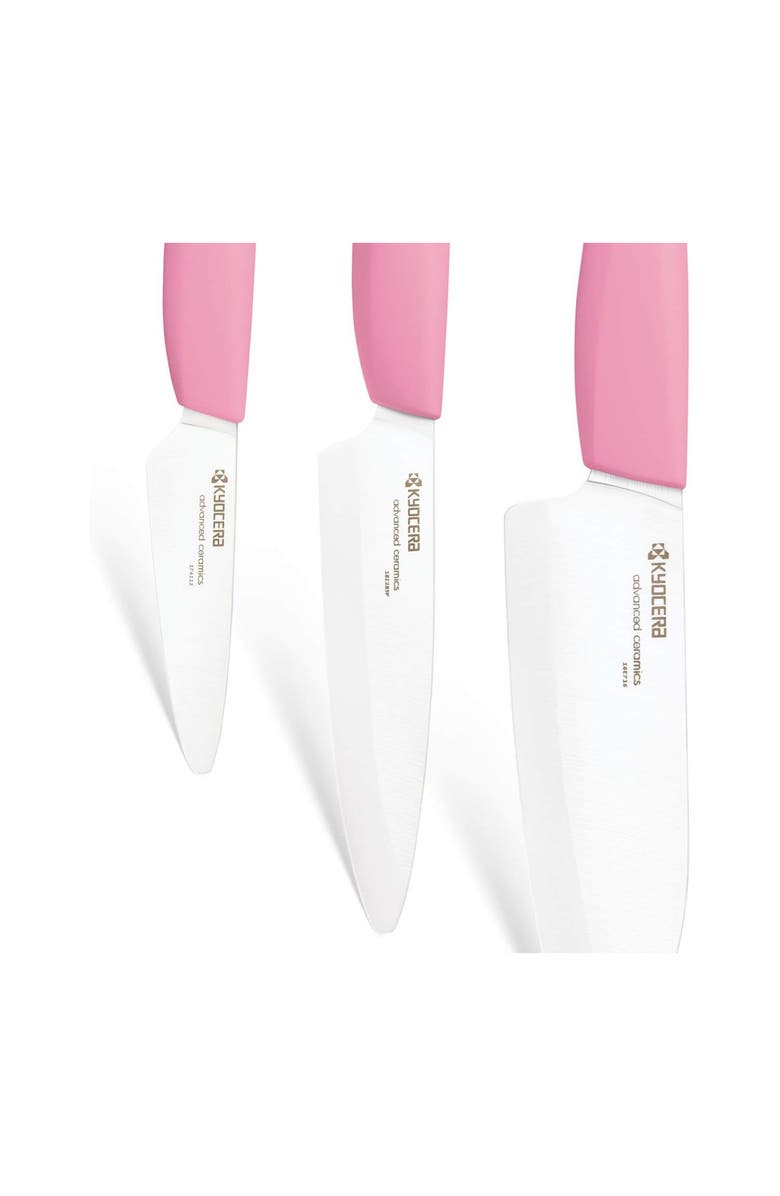 Kyocera Advanced Ceramics 3 Piece Revolution Series Knife Set, Pink, Alternate, color, Pink