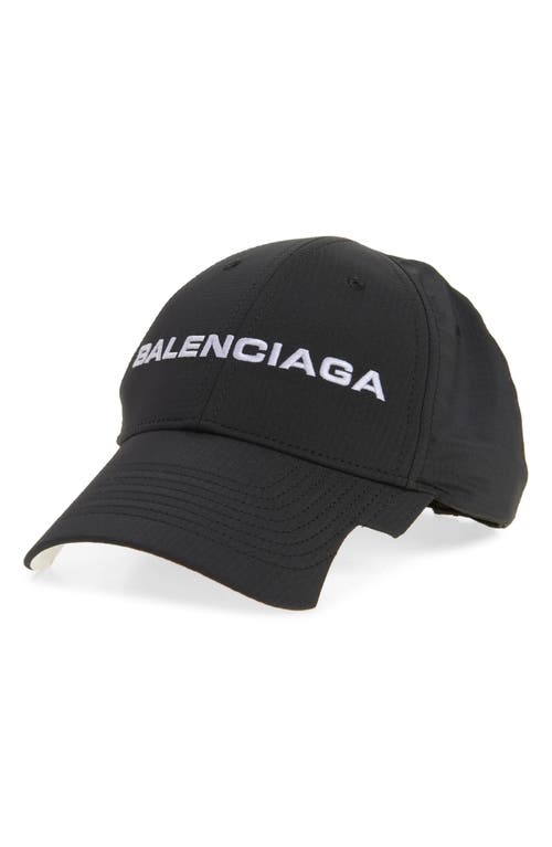 Balenciaga Logo Embroidered Adjustable Baseball Cap In Black