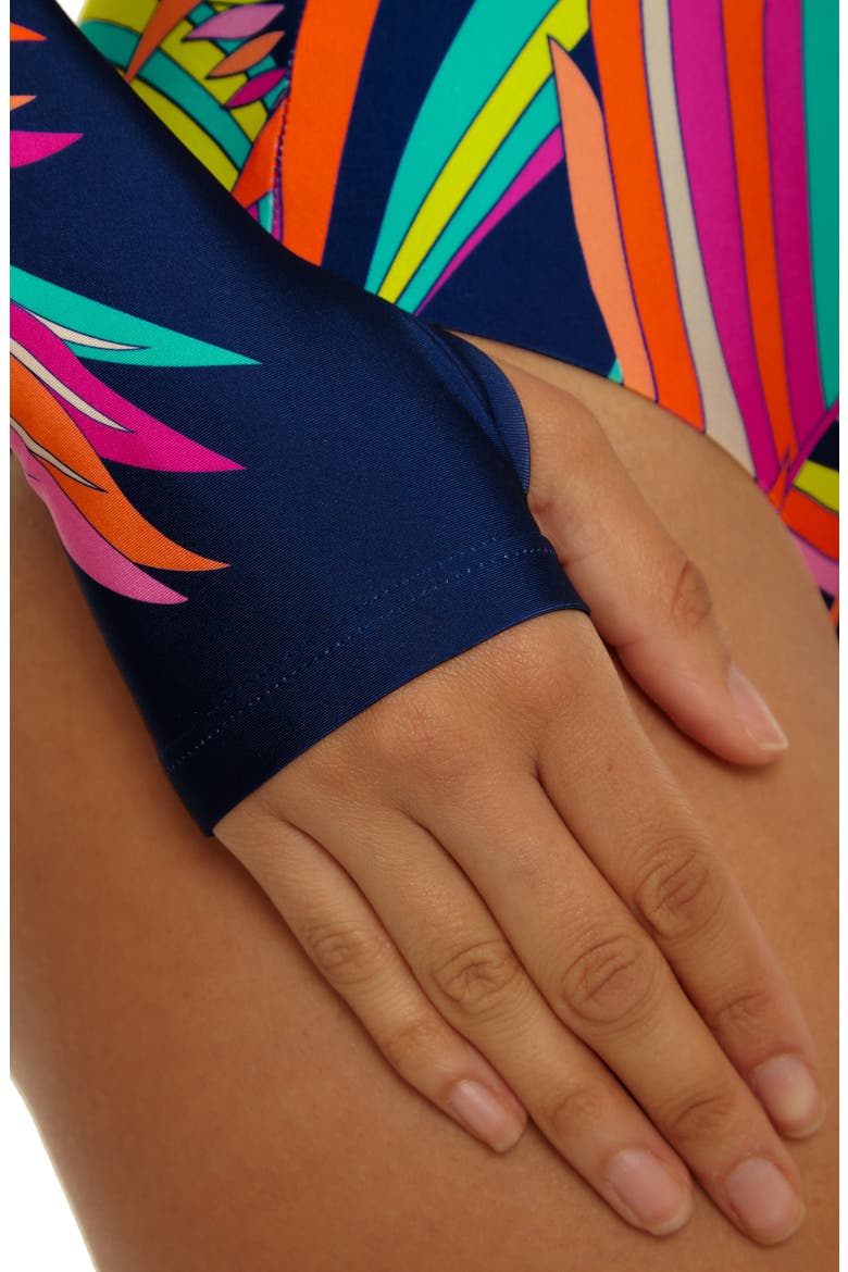 Paralia Long Sleeve UPF 50+ One-Piece Rashguard Swimsuit, Alternate, color, MULTI