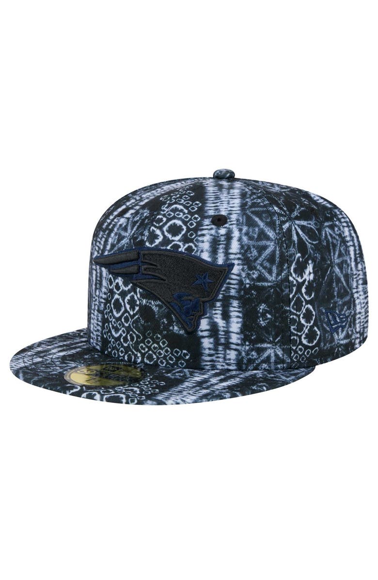 New Era Men's New Era Black New England Patriots Shibori 59FIFTY Fitted Hat, Main, color, 