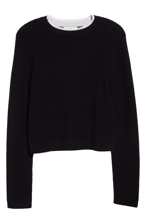 Vince Contrast Color Cashmere-blend Pullover In Coastal/off White