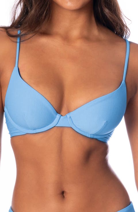 Stone Blue Dainty Reversible Underwire Bikini Top