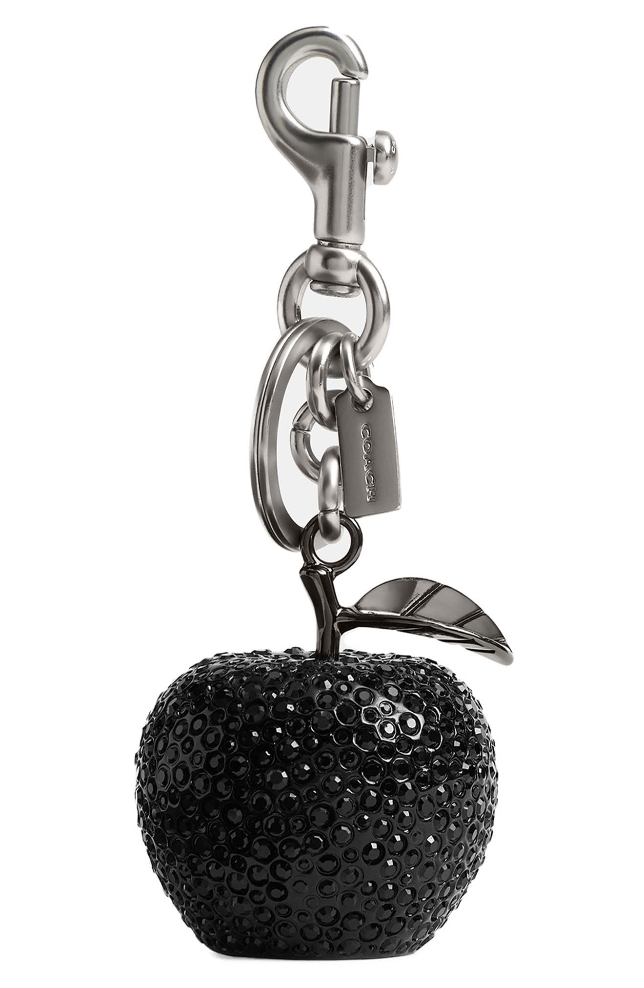 COACH Small Crystal Apple Bag Charm, Main, color, 