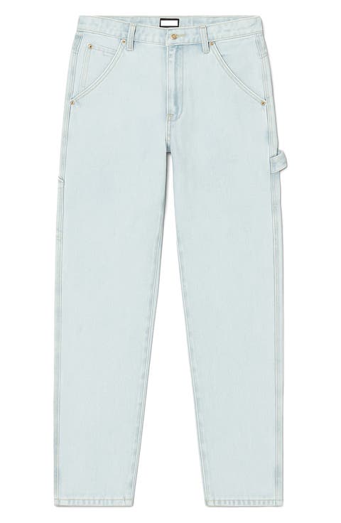 High Waist Carpenter Jeans (Bleached Denim)