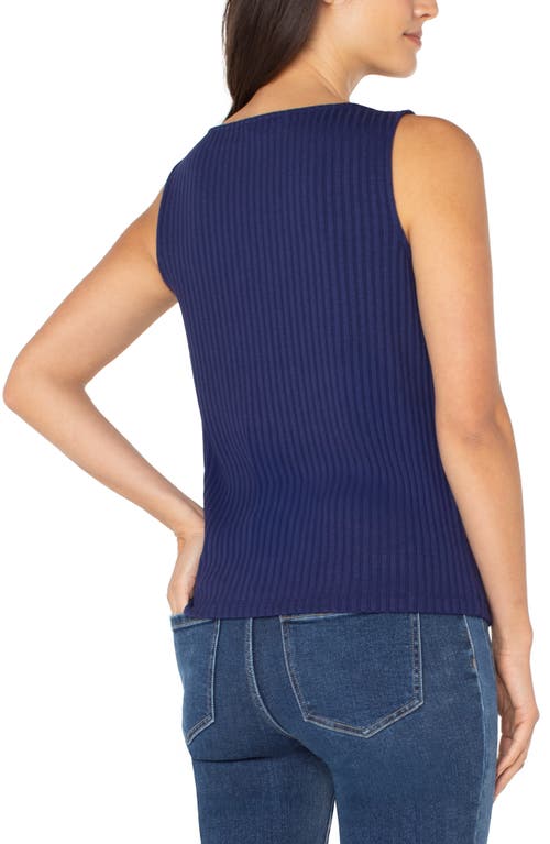 Liverpool Los Angeles Rib Boat Neck Tank In Blue