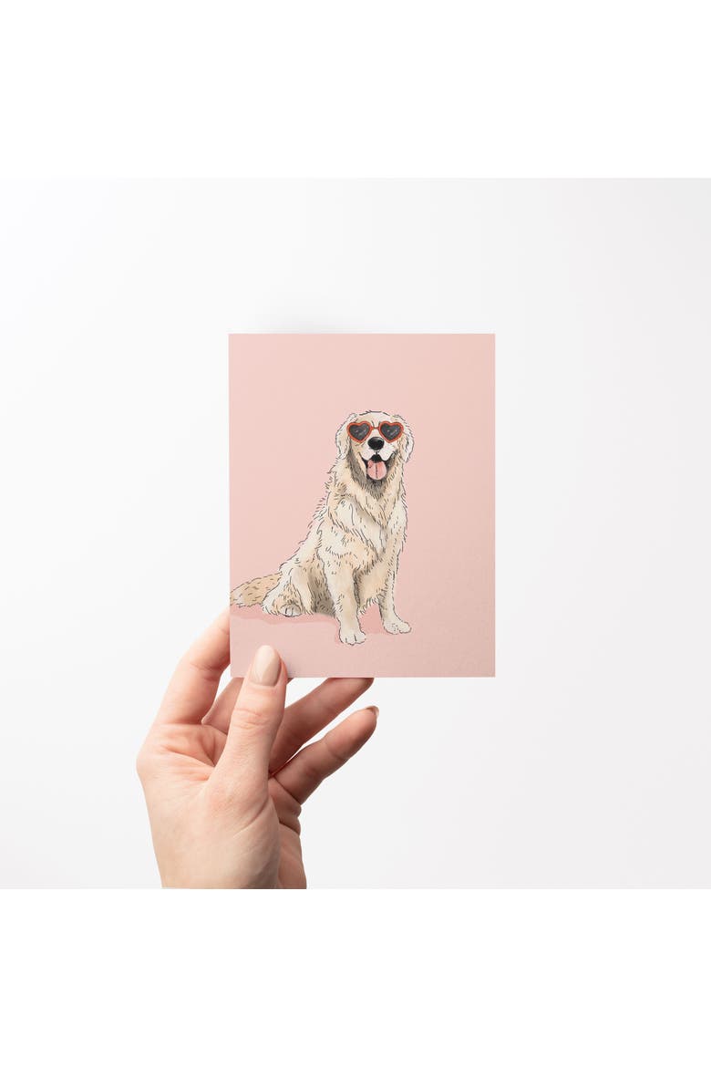 Love/Friendship Greeting Cards "Golden Pink Heart Eyes", Alternate, color, Multi-Pack