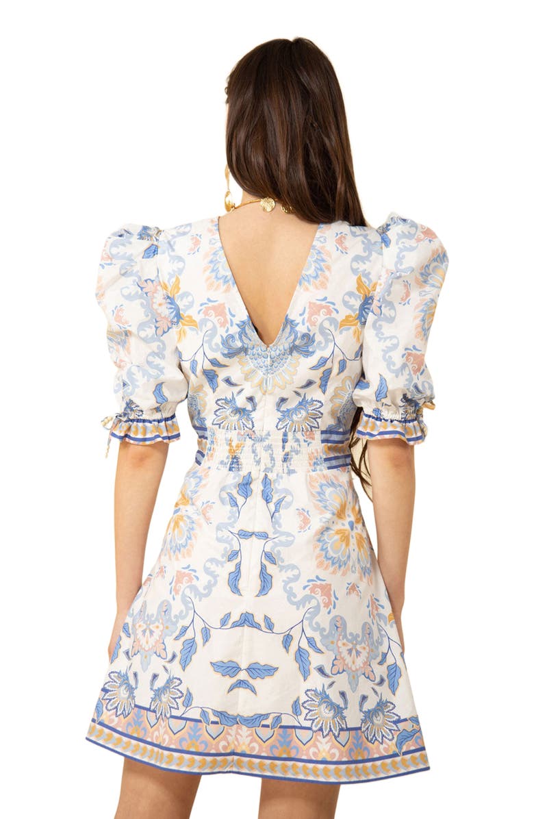 Hale Bob Skylar Poplin Puff Sleeve Dress, Alternate, color, 