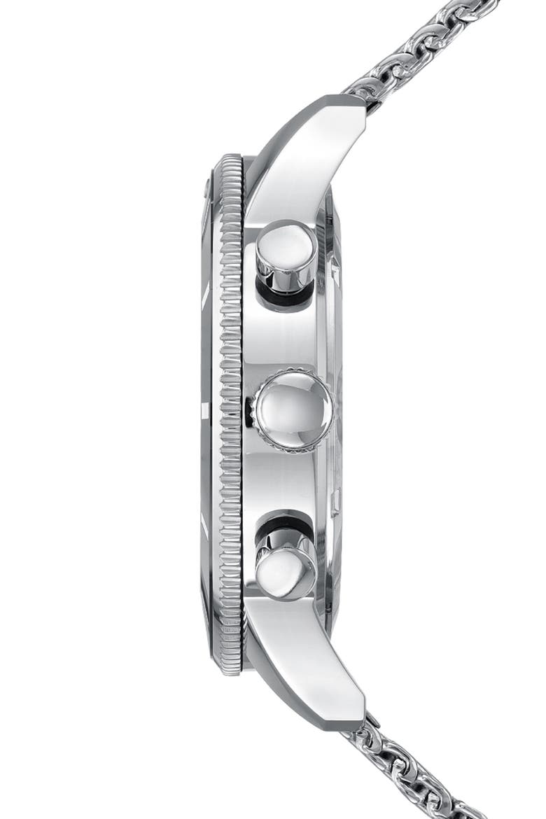 Brandon Mesh Strap Chronograph, 44mm, Alternate, color, SILVER-BLACK