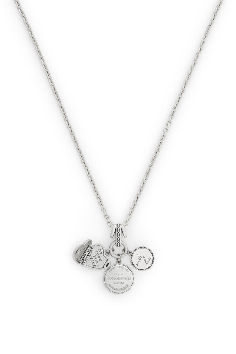 Heritage Multi Charm Pendant Necklace, Main, color, SILVER