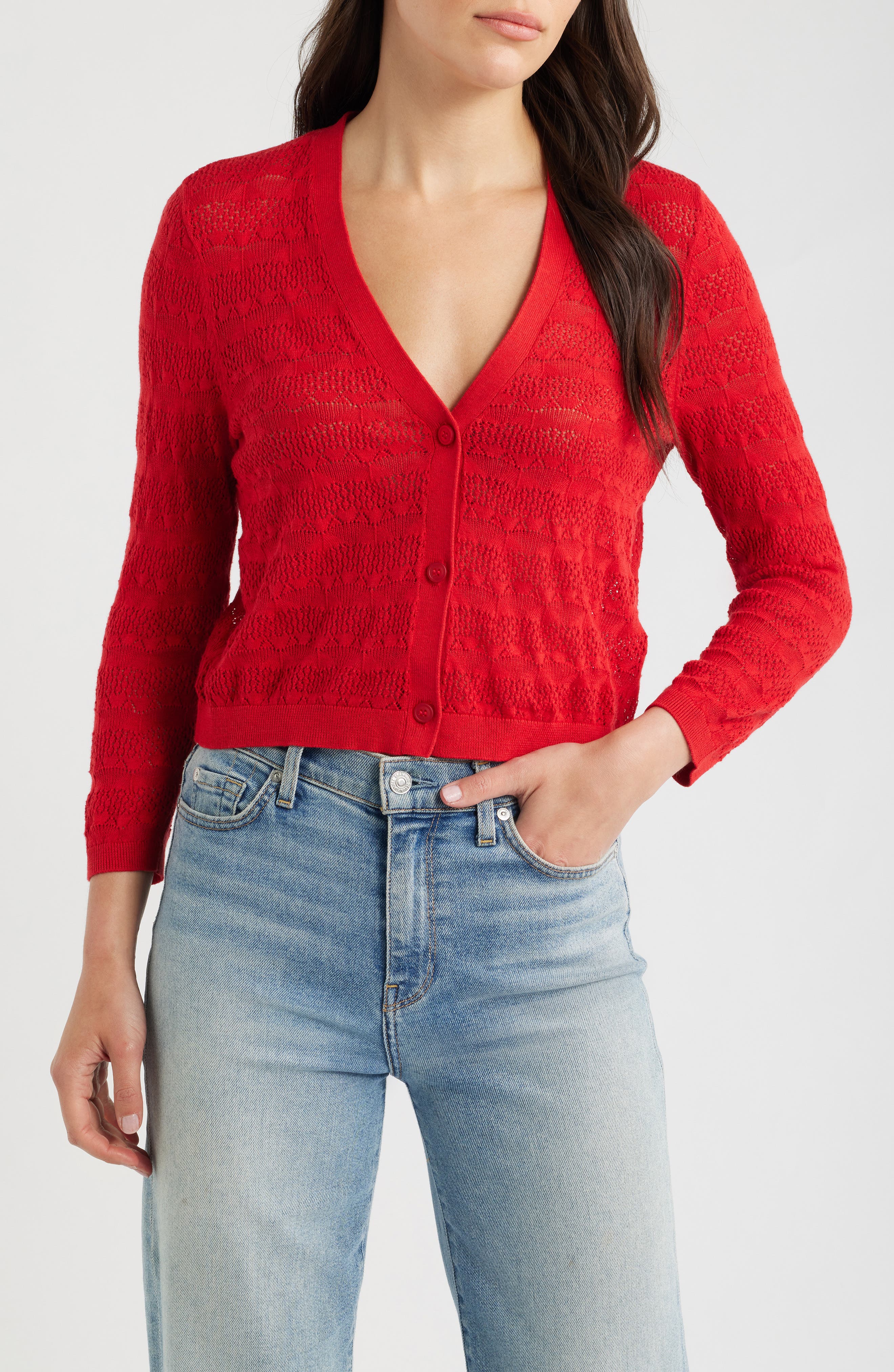 selected KNIT MELANGE BOAT RED