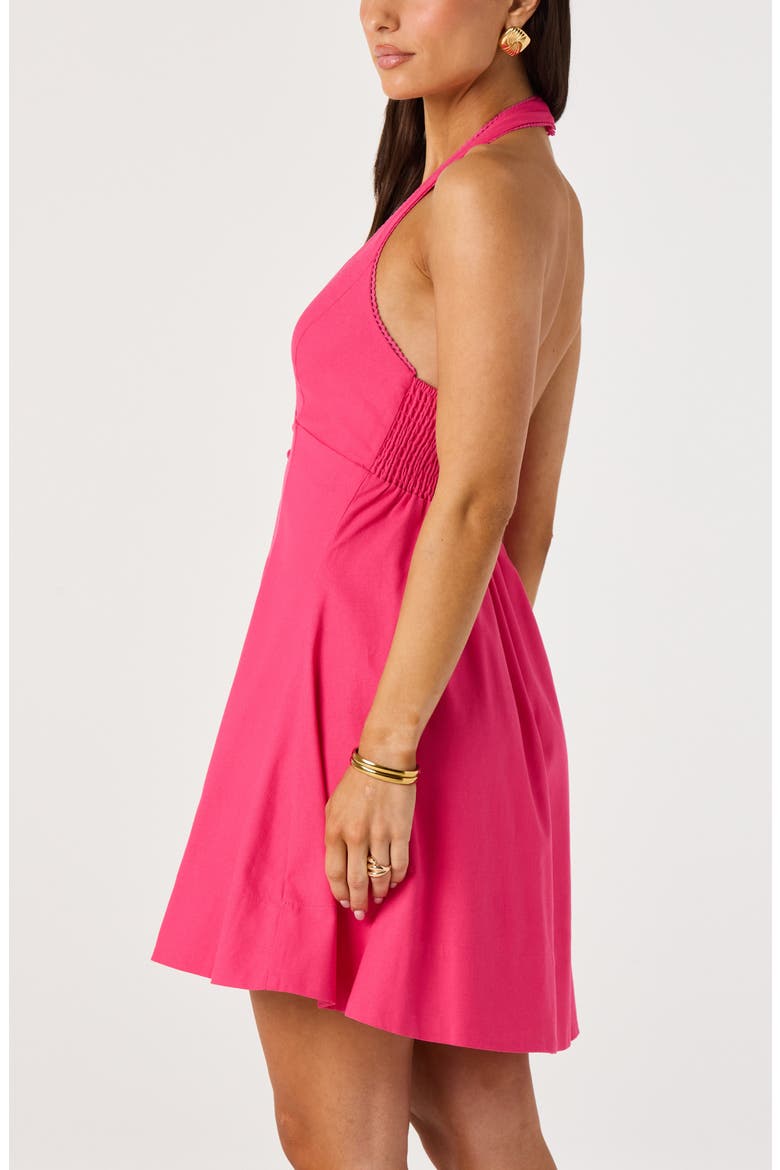 Esme Halter Minidress, Alternate, color, FUCHSIA