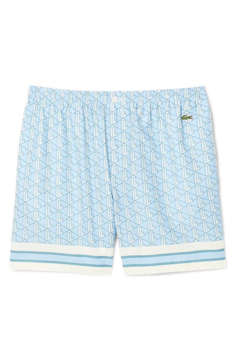 Lacoste Monogram Relaxed Fit Pull-On Shorts, Alternate, color, 
