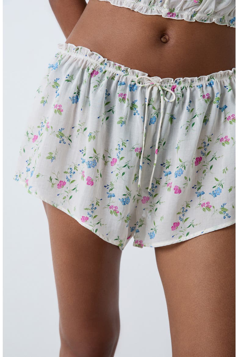Prati Floral Tap Shorts, Alternate, color, IMPRIME FOND ECRU