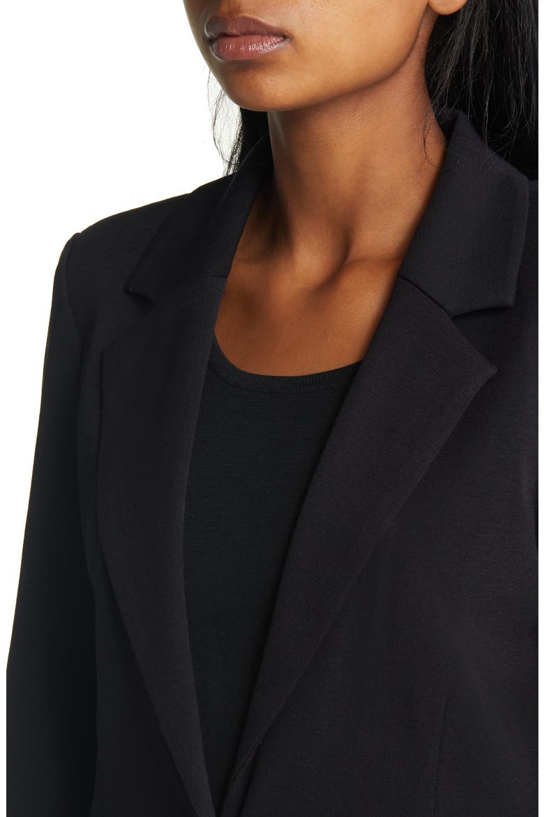 One-Button Knit Blazer, Alternate, color, BLACK