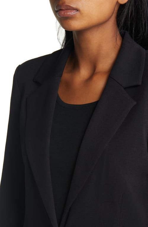 Ming Wang One-button Knit Blazer In Black