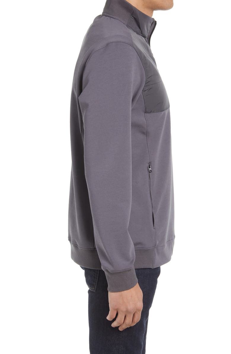 Bugatchi Cotton Blend Quarter Zip Top, Alternate, color, Charcoal