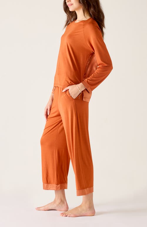 Voyageur By Mersea Satin Sailor Modal Pajama Set In Neutral