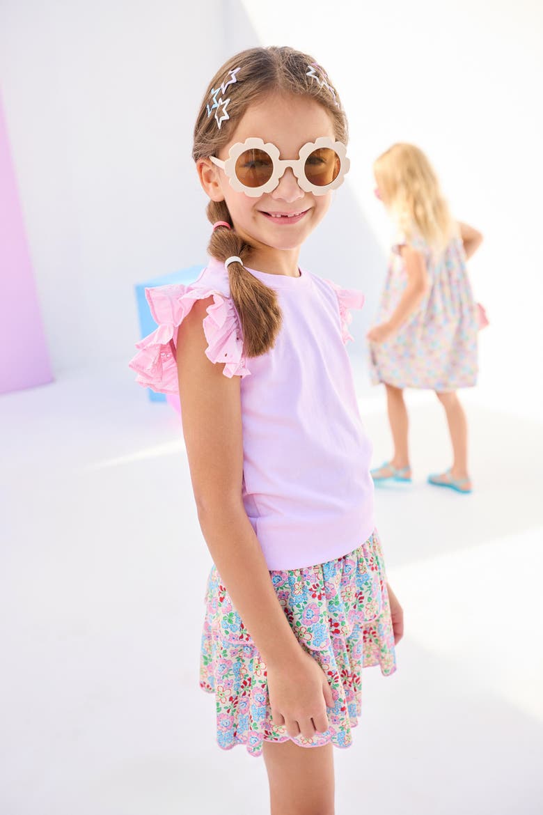Kids' Knit Eyelet Tank, Alternate, color, Pink