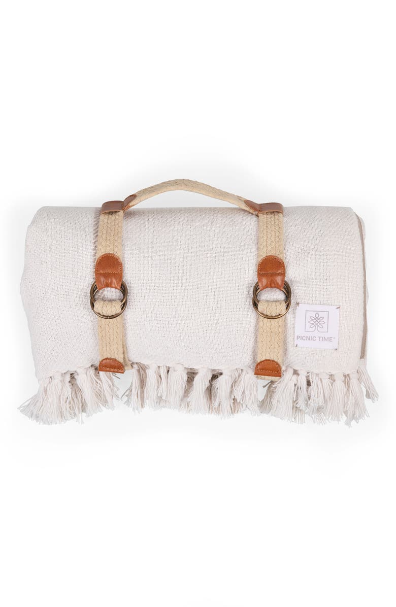 Picnic Time Montecito Outdoor Picnic Blanket, Main, color, White