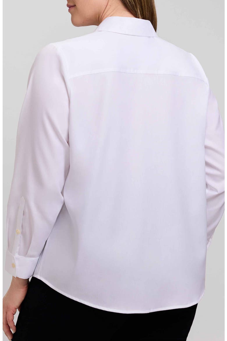 Hampton Floral Embroidered Cotton Blend Button-Up Shirt, Alternate, color, WHITE/ BLACK