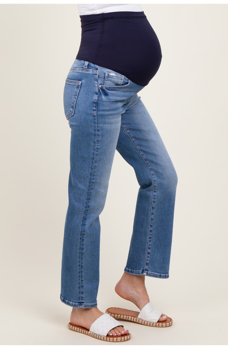 PinkBlush Cropped Straight Leg Maternity Jeans, Alternate, color, Blue
