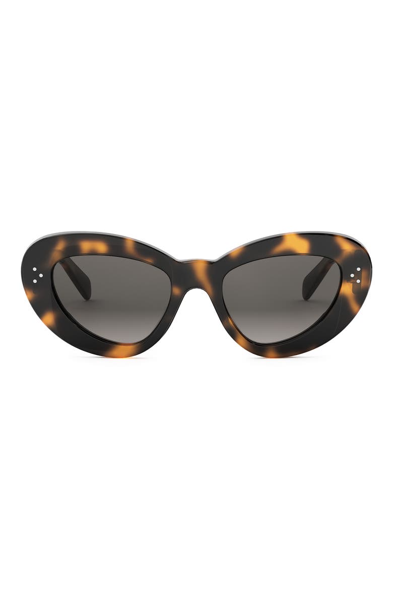 Bold 3 Dots 52mm Cat Eye Sunglasses, Main, color, DARK HAVANA / GRADIENT BROWN