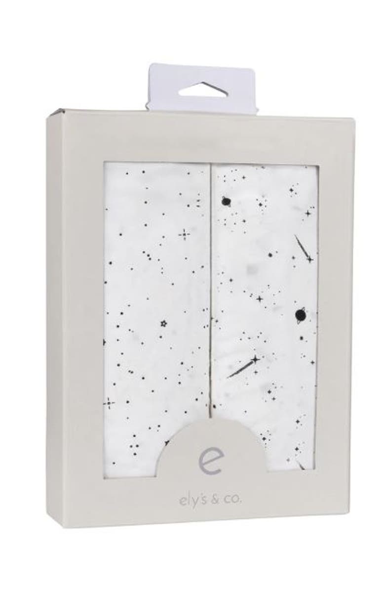 Ely's & Co. Baby Fitted Crib Sheet Set 2 Pack, Alternate, color, Black & White Celestial