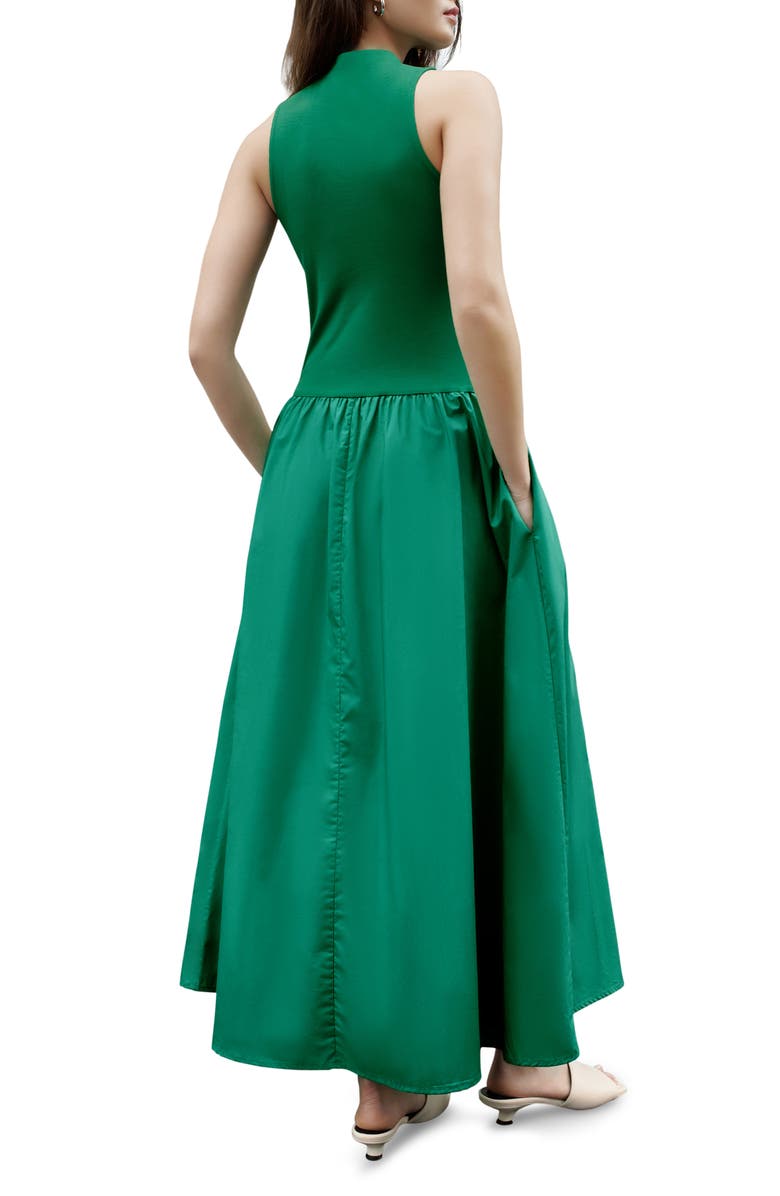 Marcella Montrose Mixed Media Maxi Dress, Alternate, color, Grass Green