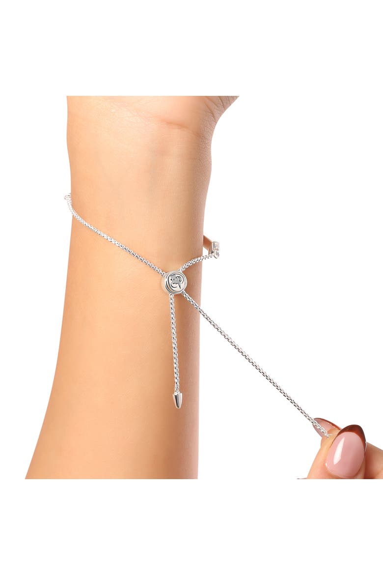 Snape's Silver Plated Love Always Bar Lariat Bracelet, 8.5", Alternate, color, Silver