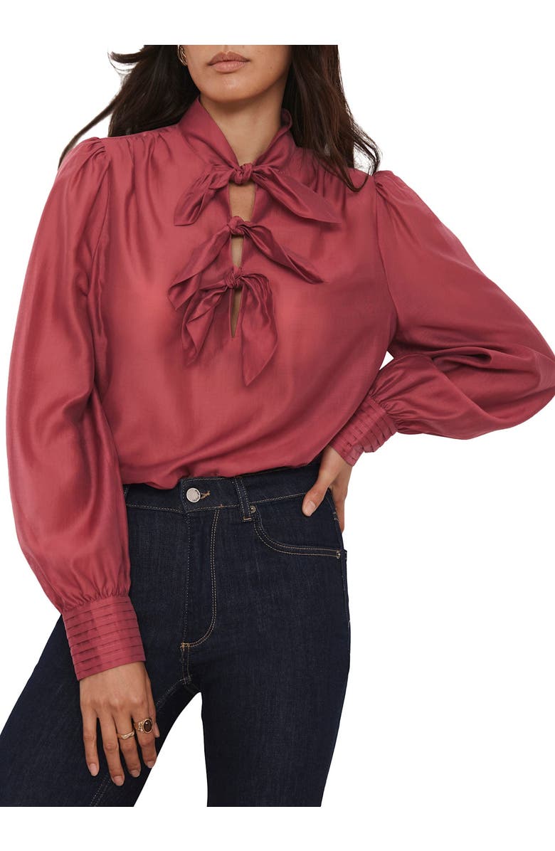MINT VELVET Bow Detail Blouse, Main, color, Pink