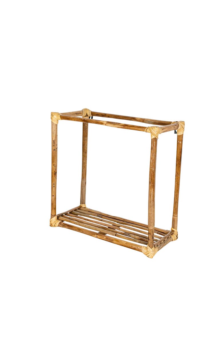 Foreside Home and Garden Square Wall Shelf Natural Cane, Main, color, Brown
