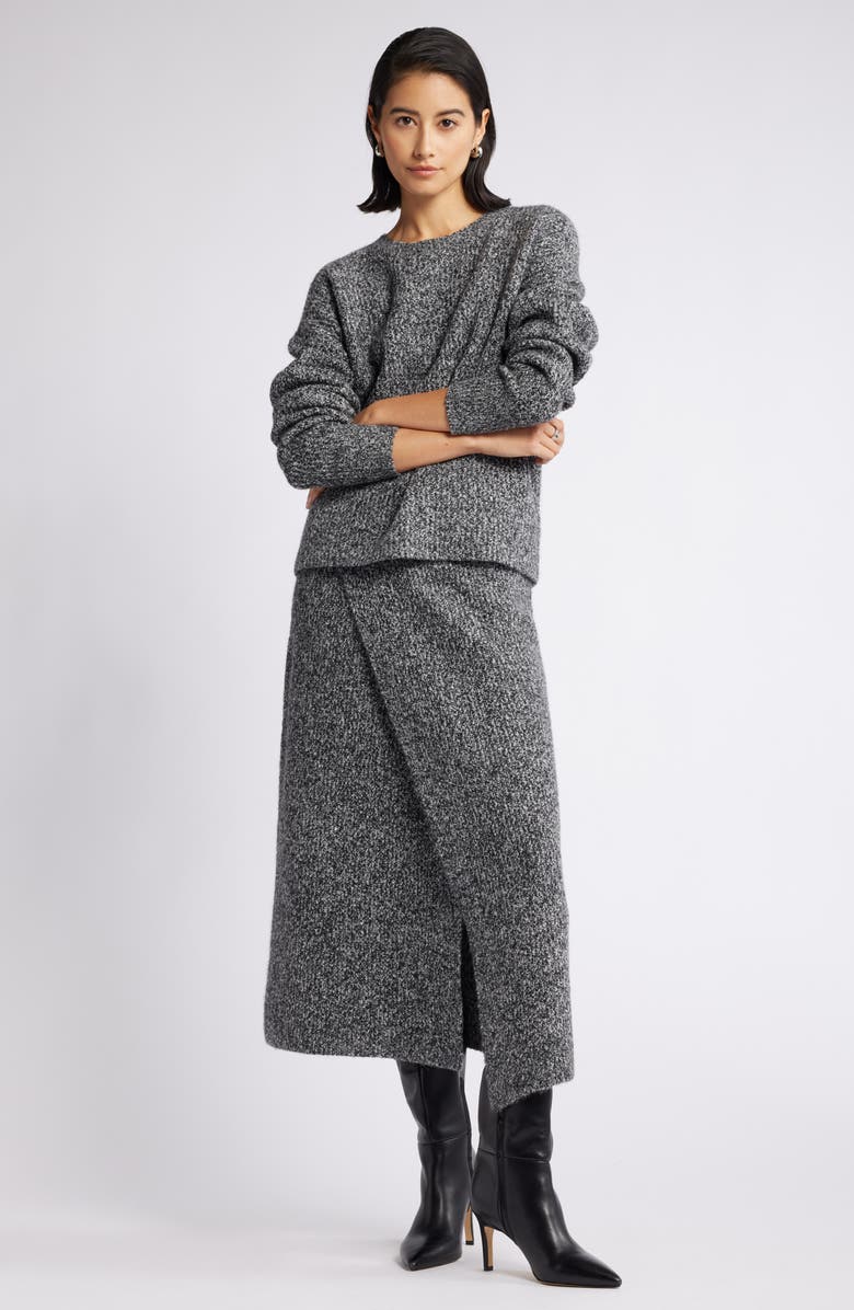 Nordstrom Faux Wrap Sweater Midi Skirt, Main, color, 