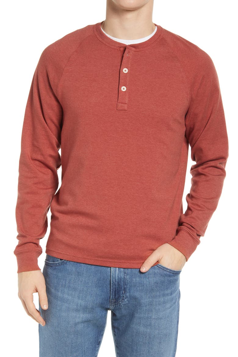 Puremeso Raglan Henley, Main, color, RUST