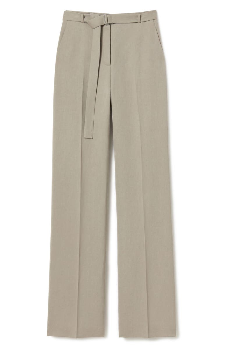 Lafayette 148 New York Clark Belted High Waist Linen Wide Leg Pants, Alternate, color, Jute