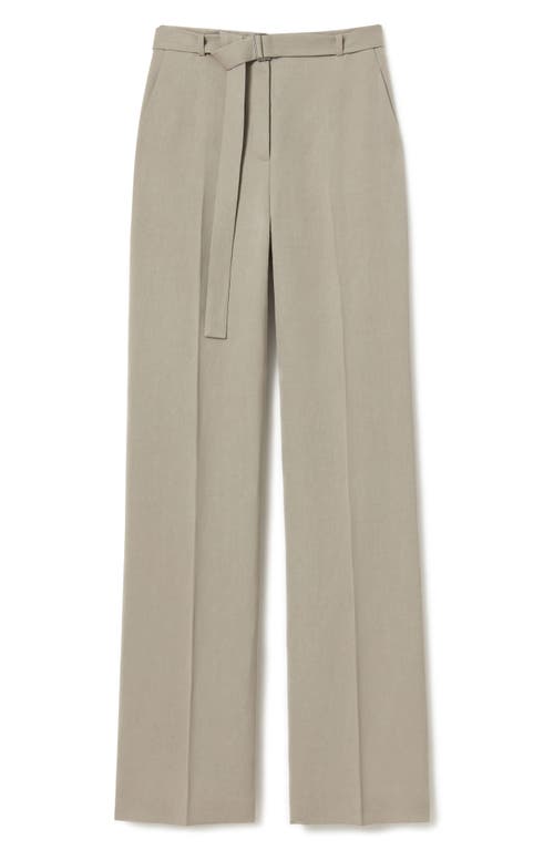 Lafayette 148 New York Clark Belted High Waist Linen Wide Leg Pants In Jute