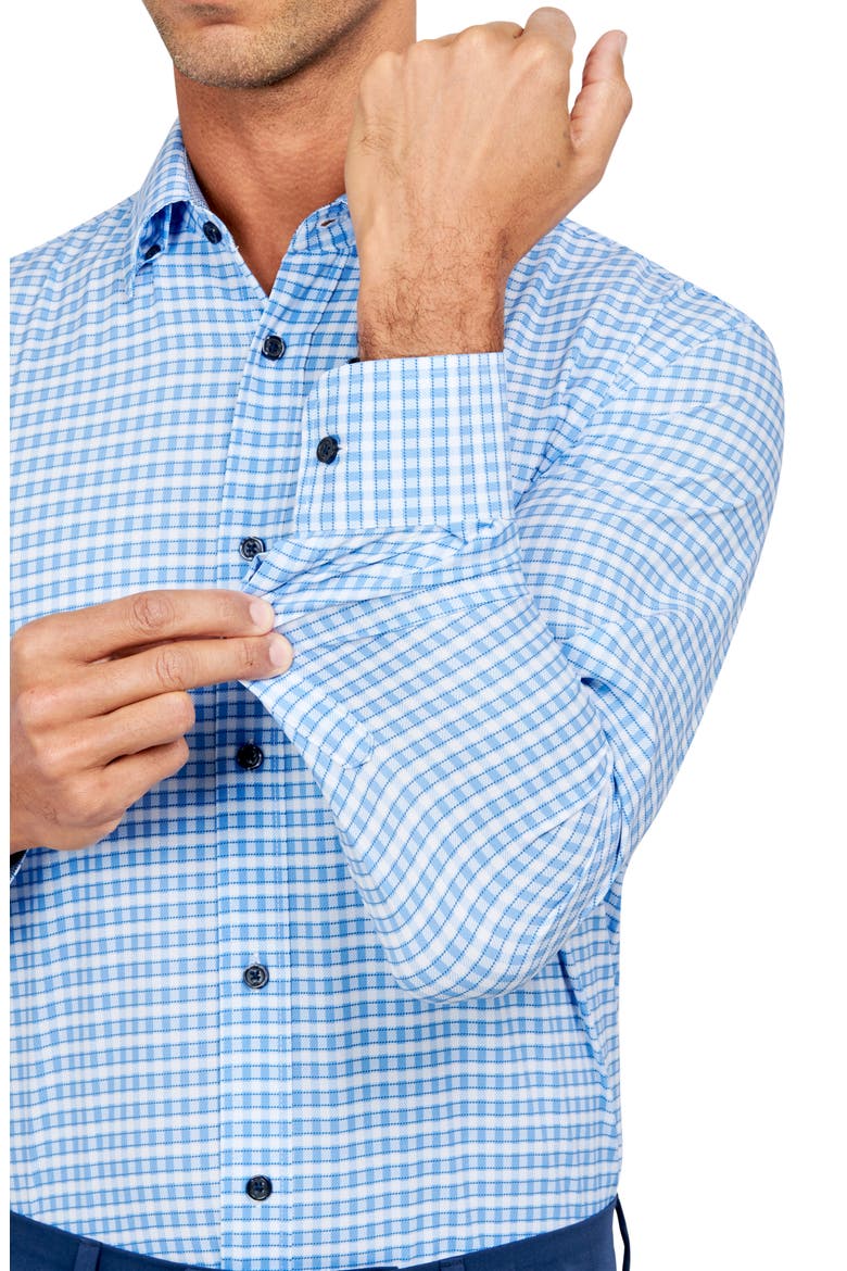 Check Performance Twill Dress Shirt, Alternate, color, BLUE