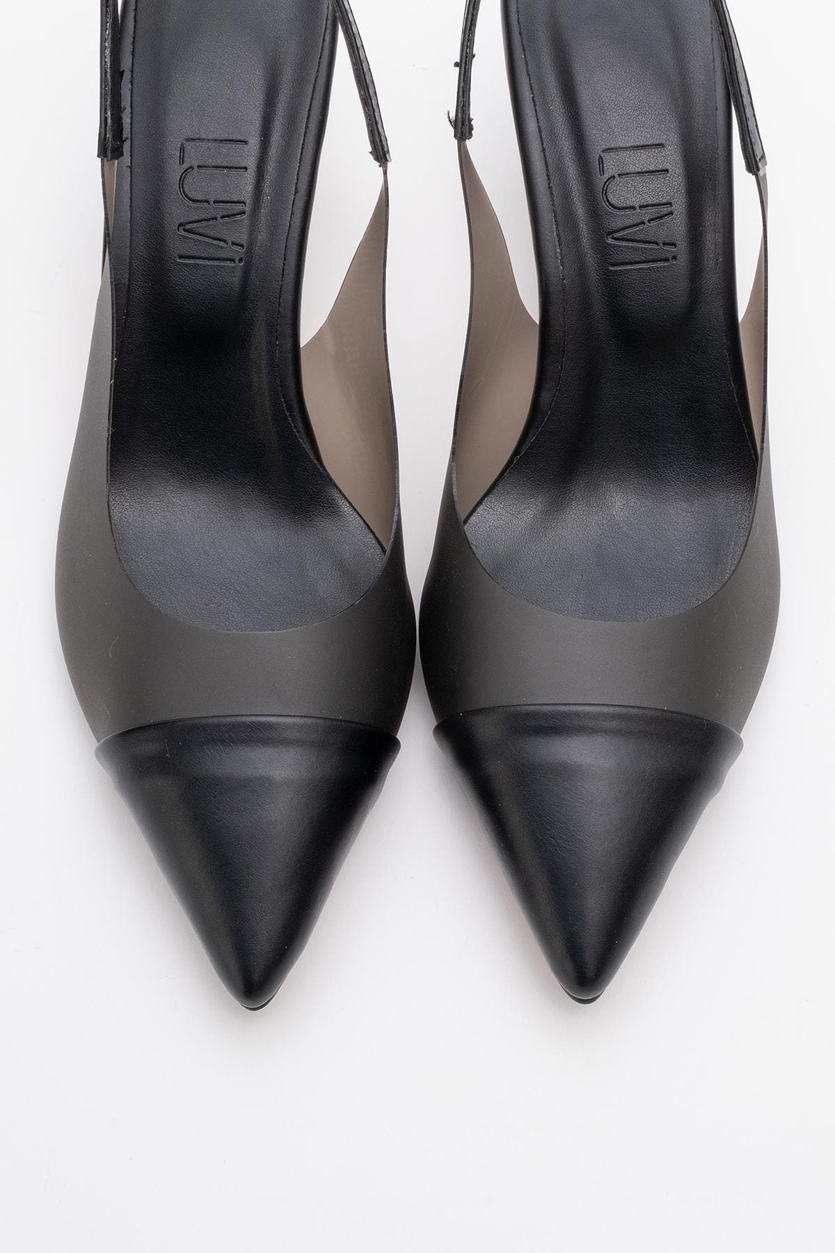 Prologue Shoes Moore Transparent Pointed Toe Pump, Alternate, color, Black