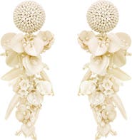 Oscar de la Renta Floral Clip-On Chandelier Earrings