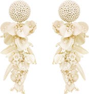 Oscar de la Renta Floral Clip-On Chandelier Earrings