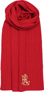 Lauren Ralph Lauren core cable logo scarf