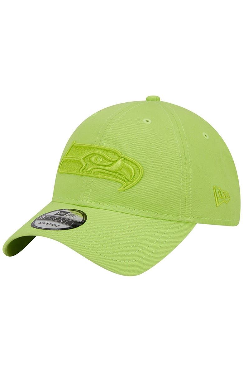 New Era Men's New Era Neon Green Seattle Seahawks Core Classic 2.0 Brights 9TWENTY Adjustable Hat, Main, color, 