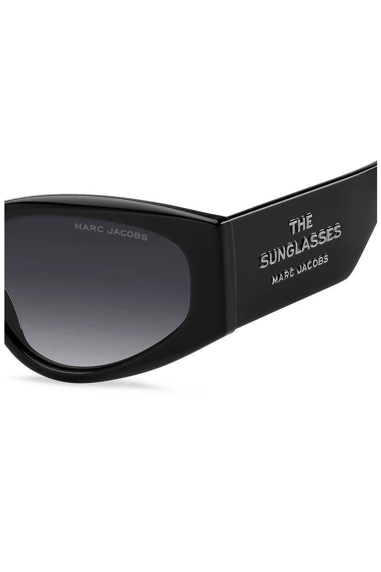56mm Gradient Cat Eye Sunglasses, Alternate, color, BLACK