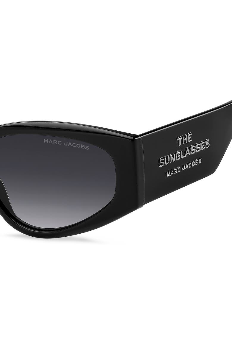 Marc Jacobs 56mm Gradient Cat Eye Sunglasses, Alternate, color, Black
