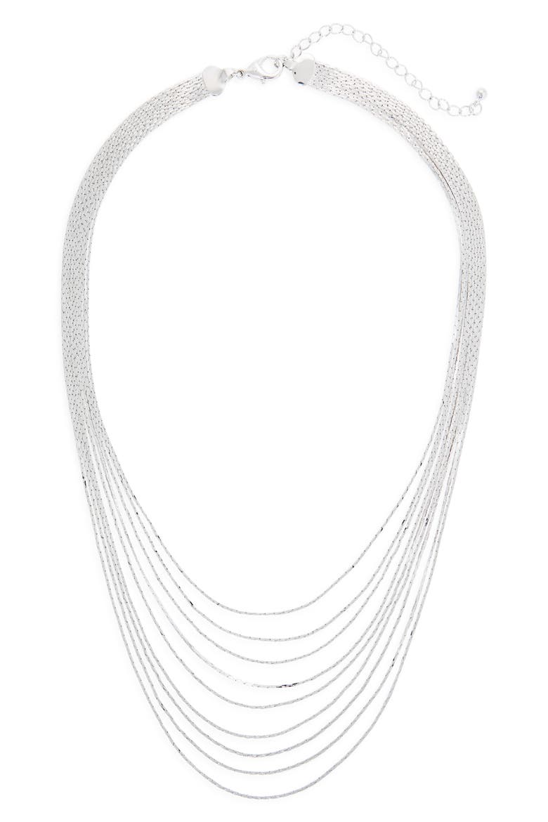 Multichain Layered Necklace, Main, color, SILVER